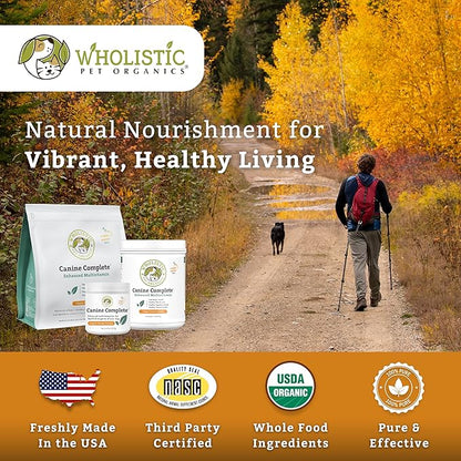 Wholistic Pet Organics Canine Complete - Dog Multivitamin Powder - 8 Oz - Daily Dog Vitamins and Supplements for Homemade Food - Immune System, Skin, Coat & Overall Health - Small and Large Breed