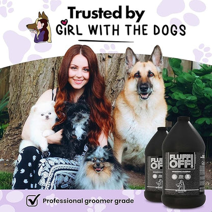 Fluff Off! by Girl With The Dogs, Natural Deshedding Dog & Cat Shampoo and Conditioner, 1 Gal Bundle