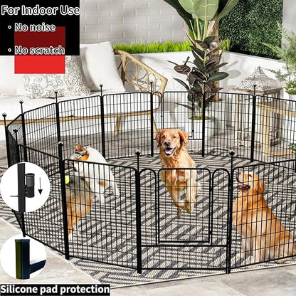 Dog Playpen Outdoor for Medium/Large Dogs 36'' High, Heavy Duty Dog Playpen with Rustproof and Sturdy Stakes, 3ft Dog Fence for RV Camping(12 Panels)