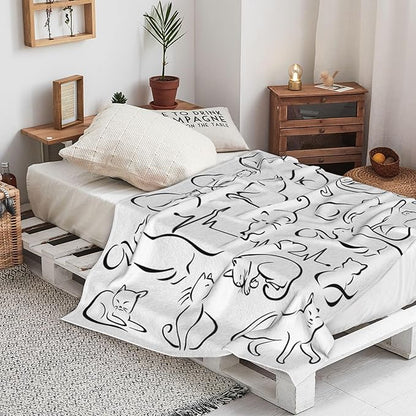 Cat Blanket Soft Cozy Flannel Throw Blanket Warm Lightweight Blankets Gifts for Cat Lovers Kids Girls Women Adults 50"x40"