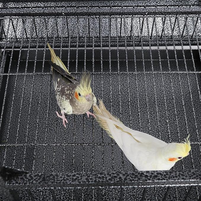 Yaheetech Extra Large Bird Cage 63'' Open Play Top Bird Cage for African Grey Parrots/Amazon Parrot/Caiques/Macaw with 360° Wheels