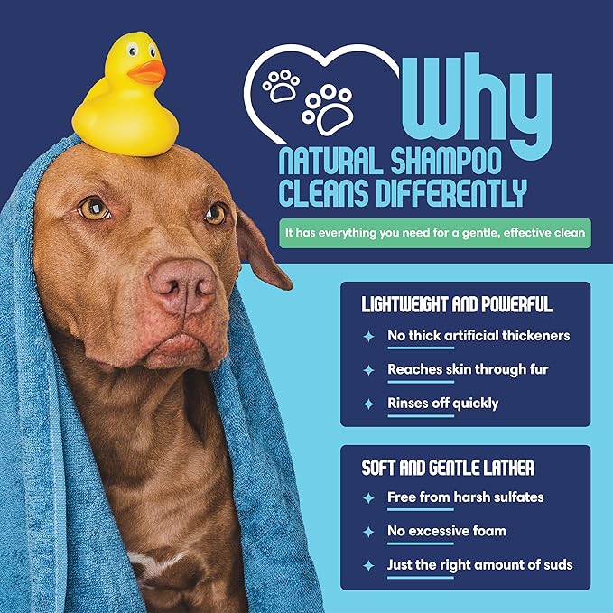 Organic Dog Shampoo - Puppy Oatmeal Shampoo for Itchy Skin Relief - Hypoallergenic for Sensitive Skin, for Dogs of All Ages, Deodorizes, Tearless, Made in USA, 16oz (Vanilla Ice Cream)