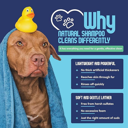 Organic Dog Shampoo - Puppy Oatmeal Shampoo for Itchy Skin Relief - Hypoallergenic for Sensitive Skin, for Dogs of All Ages, Deodorizes, Tearless, Made in USA, 16oz (Vanilla Ice Cream)