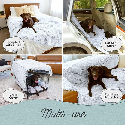 Best Friends by Sheri Calming Shag Dog Blanket with Non-Skid, Water Resistant Base, Frost Gray, 60" x 80"