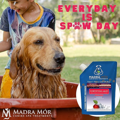 Worldwide Nutrition Bundle: Madra Mor Fortifying Mud - Dog Essentials Mud Bath, Dog Grooming, Dry Skin for Dogs Treatment, Dog Coat Skin Care Products - 10oz Pouch & Multi-Purpose Key Chain