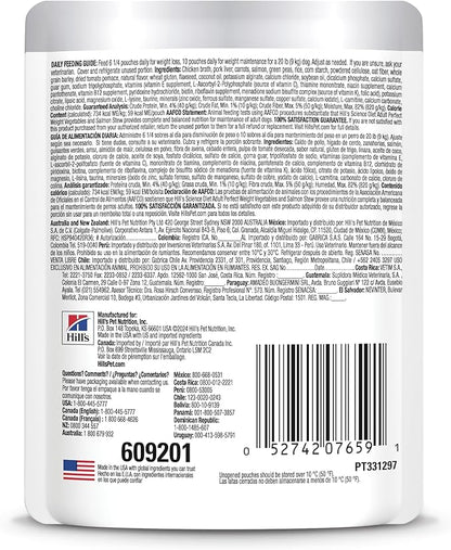 Hill's Science Diet Perfect Weight, Adult 1-6, Weight Management Support, Wet Dog Food, Salmon & Vegetables Stew, 2.8 oz Pouch, Case of 24