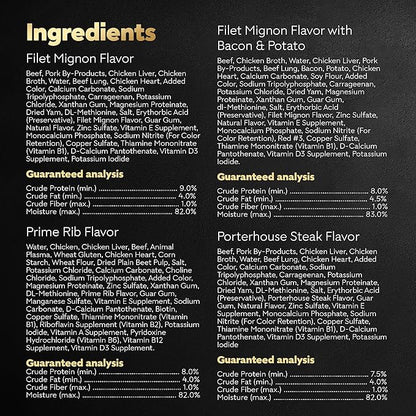 Cesar Wet Dog Food Steak Lovers Variety Pack with Real Meat, 3.5 oz. Trays (24 Count, Pack of 1)