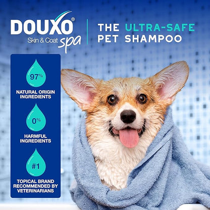 DOUXO® Skin & Coat SPA - Ultra-Safe Odor Control Dog Shampoo for Smelly Dogs, 16 fl oz, Cleans and Hydrates The Skin, Removes Odor, Leaves The Coat Soft and Smelling Great, Skin-Friendly Formula