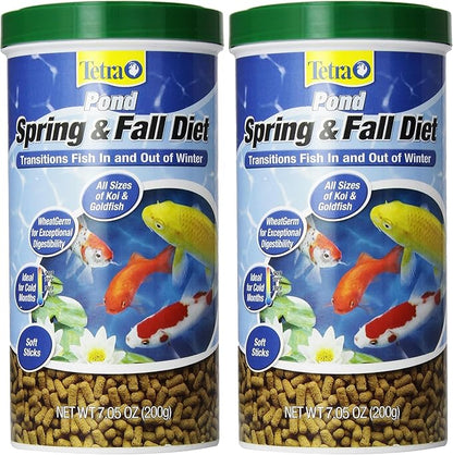 TetraPond Spring and Fall Diet 7.05 Ounces, Pond Fish Food, for Goldfish and Koi (Pack of 2)