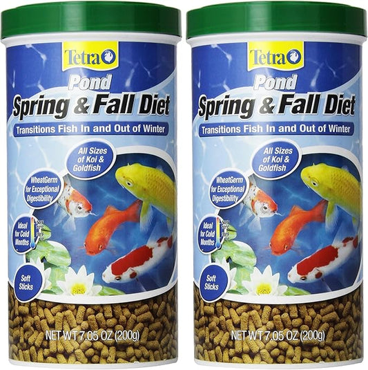 TetraPond Spring and Fall Diet 7.05 Ounces, Pond Fish Food, for Goldfish and Koi (Pack of 2)