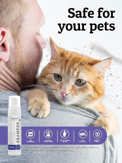 Pets Waterless No-Rinse Pet Shampoo | Soothing Hypoallergenic Gentle | time-Saving Stress-Free foaming Cleanser (1 8 fl oz Bottle Lavender)