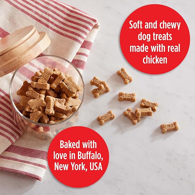 Milk-Bone Soft & Chewy Mini_ Dog Treats, Chicken, 18 Ounce Made with Real Chicken Breast