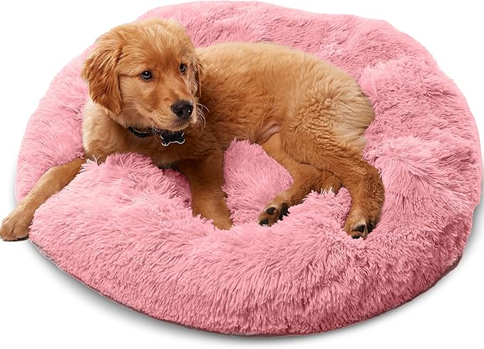 Active Pets Small Dog Bed, Calming Orthopedic Pet Bedding for Anxiety Relief, Joint Support & Comfort, Washable Dog Furniture, SM 25lbs, Pink