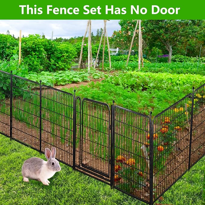 40in(H) Doorless Fence for Garden 14 Panelsï¼ 31.2 Ft(L) Barrier, Outdoor Garden Protection for Dogs Low Threshold,Indoor Fence Without Gate