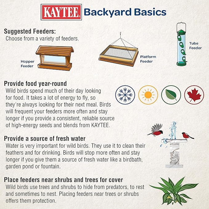 Kaytee Wild Bird Ultimate Birder's Blend Food Seed For Grosbeaks, Cardinals, Nuthatches, Woodpeckers & Other Wild Birds, 10 Pound