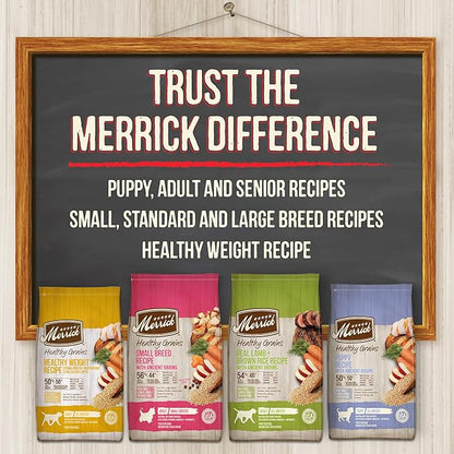 Merrick Healthy Grains Premium Dry Dog Food For Small Dogs, Wholesome and Natural Kibble, Small Breed Recipe - 4.0 lb. Bag