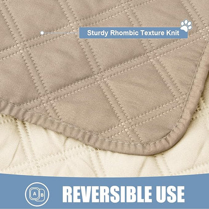 Smiry Waterproof Dog Blanket, Reversible Dog Bed Cover Pet Blanket, Soft Couch Cover for Dogs Washable, Bed Couch Sofa Furniture Protector for Puppy Cat Kids (82"x102", Taupe/Beige)