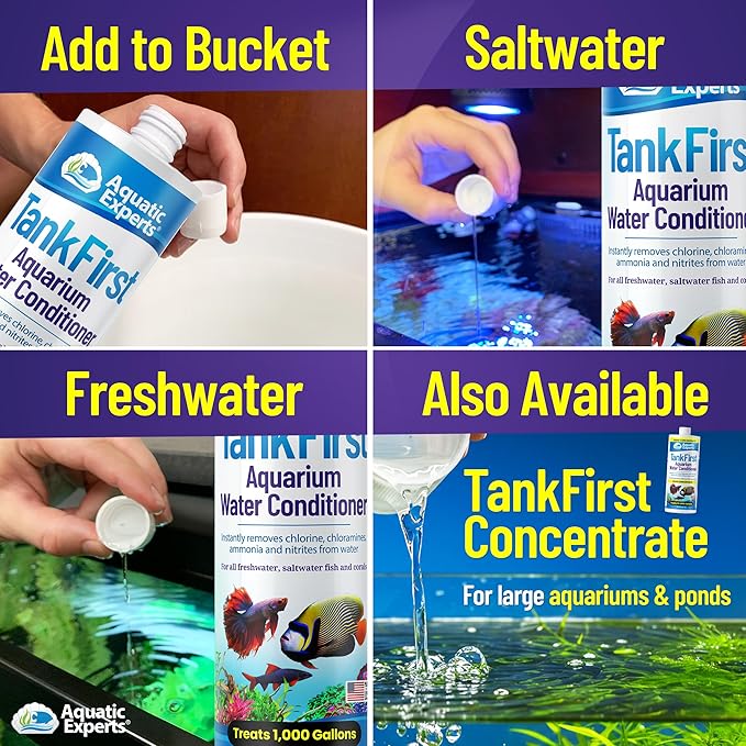 TankFirst Complete Aquarium Water Conditioner - Fish Water Conditioner, Instantly Removes Chlorine, Chloramines, and detoxifies Ammonia from Fish Tank (TankFirst Regular, 250 ml)