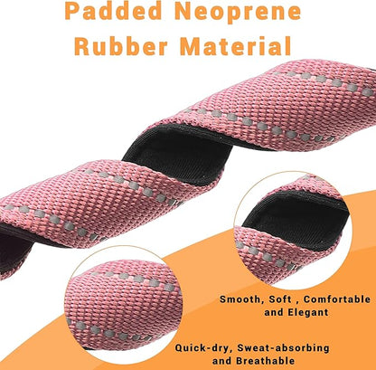 2 Pack Reflective Dog Collar with Safety Locking Buckle, Adjustable Soft Breathable Comfortable Nylon Pet Collar for Small, Medium and Large Dogs, Pink, S