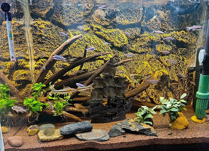 M2cbridge Aquarium Decor Castle Shipwreck Ornament Underwater Landscape(Galleon)