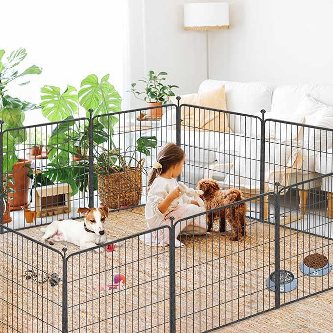 Dog Playpen 32" Height 30 Panels Portable Dog Fence Outdoor for Yard Puppy Playpen Indoor Dog Pen Outdoor for Medium/Small Dogs, Heavy Duty Pet Playpen Dog Kennel for RV, Camping, Yard