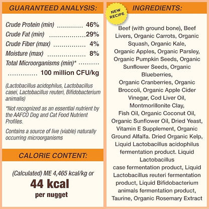 Primal Freeze Dried Dog Food Nuggets, Beef; Complete & Balanced Meal; Also Use as Topper or Treat; Premium, Healthy, Grain Free, High Protein Raw Dog Food, 14 oz (Pack of 4)