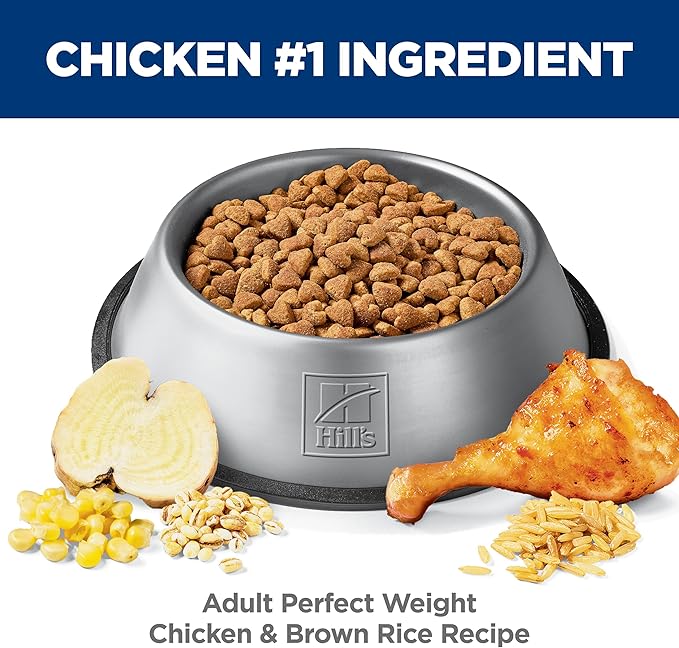 Hill's Science Diet Perfect Weight, Adult 1-6, Weight Management Support, Dry Dog Food, Chicken & Brown Rice, 4 lb. Bag