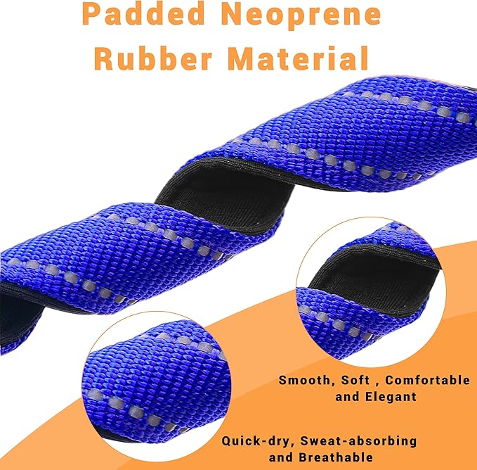 2 Pack Reflective Dog Collar with Safety Locking Buckle, Adjustable Soft Breathable Comfortable Nylon Pet Collar for Small, Medium and Large Dogs, Navyblue, M