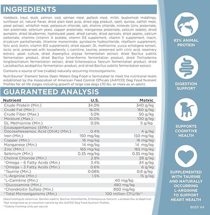 NutriSource Element Series Open Waters Dry Dog Food, Haddock, Trout and Duck, 24LB