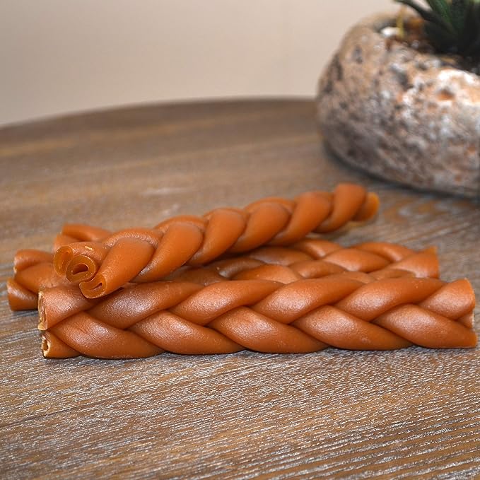 NutriChomps Dog Chews, 6-inch Braids, Easy to Digest, Rawhide-Free Dog Treats, Healthy, 4 Count, Real Peanut Butter Flavor