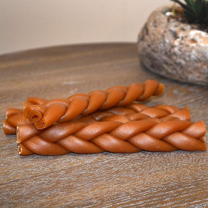 NutriChomps Dog Chews, 6-inch Braids, Easy to Digest, Rawhide-Free Dog Treats, Healthy, 4 Count, Real Peanut Butter Flavor