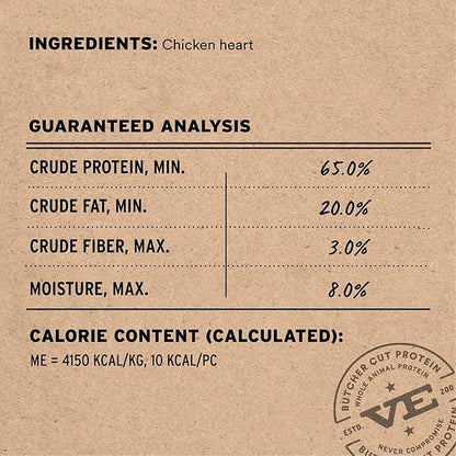 Vital Essentials Chicken Hearts Cat Treats, 1 oz | Freeze-Dried Raw | Single Ingredient | Grain Free, Gluten Free, Filler Free