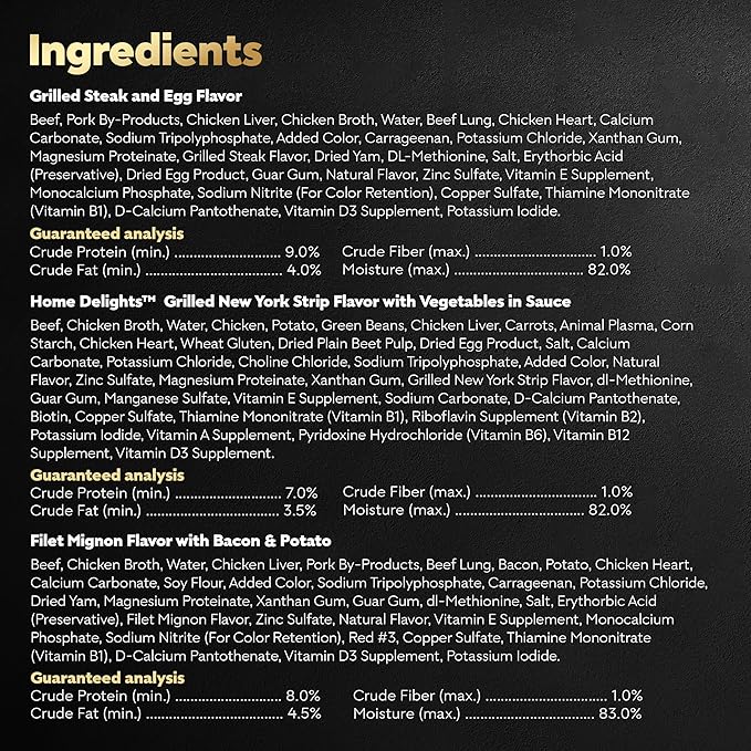 Cesar Wet Dog Food Steak Lovers Variety Pack with Real Meat, 3.5 oz. Trays (36 Count, Pack of 1)