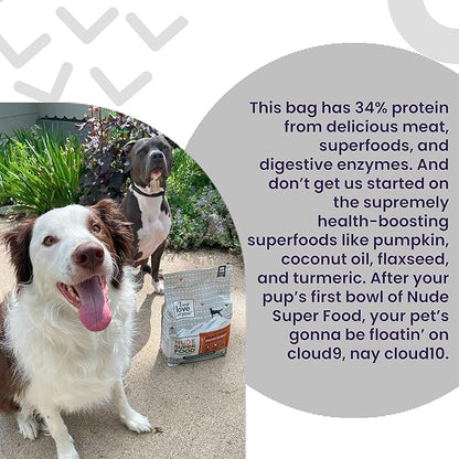 I and love and you Nude Super Food Dry Dog Food - Salmon + Whitefish - Prebiotic + Probiotic, Grain Free, Real Meat, No Fillers, 5lb Bag