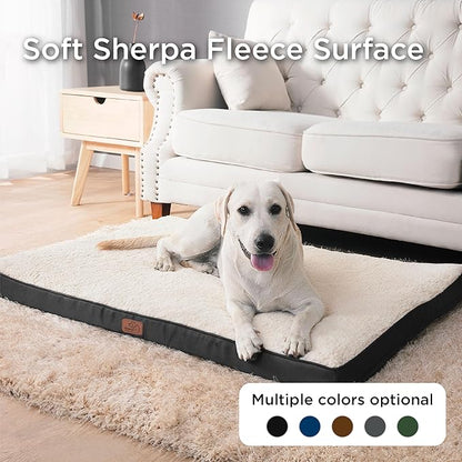 Bedsure Dog Beds Large Sized Dog - Orthopedic Flat Pet Beds with Removable Washable Cover, Egg Crate Foam Puppy Mat, Suitable for Pet Up to 65 lbs