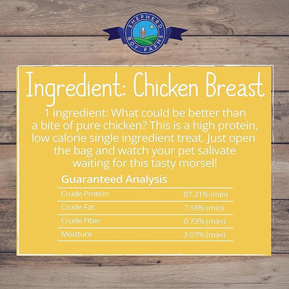Freeze Dried Dog and Cat Treats, Chicken Breast, All Natural Freeze-Dried Dog Treat & Dog Snacks, Made in USA, High in Protein, Nutrition of Raw Dog Food, Single Ingredient, 8oz