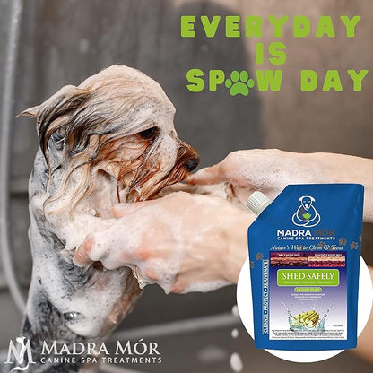 Worldwide Nutrition Bundle: Madra Mor Shed Safely - Dog Essentials Mud Bath, Dog Grooming, Dry Skin for Dogs Treatment, Dog Coat Skin Care Products - 10oz Pouch & Multi-Purpose Key Chain