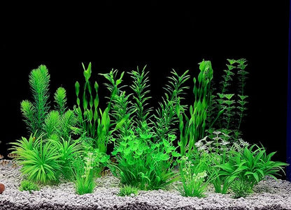MyLifeUNIT Aquarium Plants, 20 Pack Artificial Fish Tank Plants for Aquarium Decorations (Green)