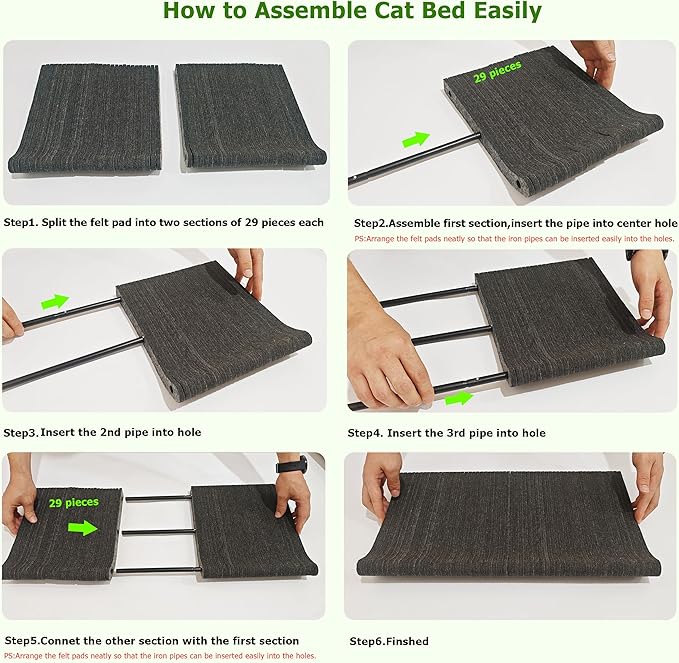 Cat Window Perch for Large Cats,Foldable Hammock with 4 Heavy Duty Suction Cups,Solid Metal Frame,Scratchable Felt Feline Bed for Sunbathing,Napping & Overlooking(Green)