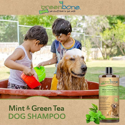 Pet Spa Mint & Green Tea Dog Shampoo - Calming, Soothing, Gentle Grooming Solution, 33 fl oz, Safe & Natural Formula