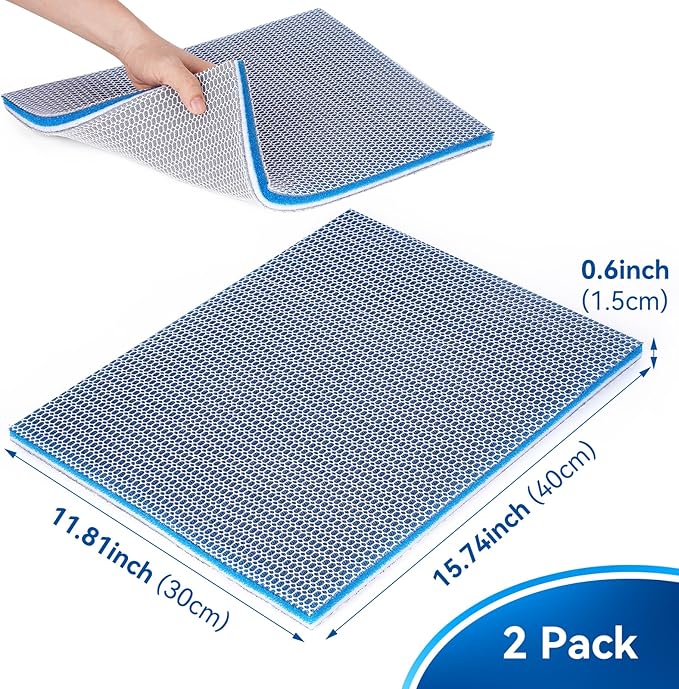 Aquarium Filter Media Sponge Pad, Multi-Layer Foam Filter Floss for Fish Tank Filters Accessories (15.75"x11.81"x0.6", 2 Pack)