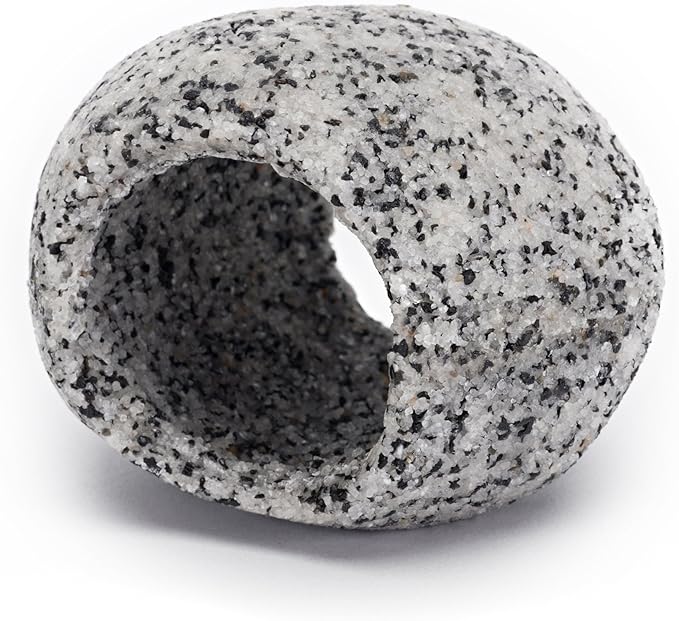 Penn-Plax Deco-Replicas Granite Aquarium Ornament & Hideaway – Realistic Stone Appearance – Safe for Freshwater and Saltwater Tanks – Small Size, White (RR1071)