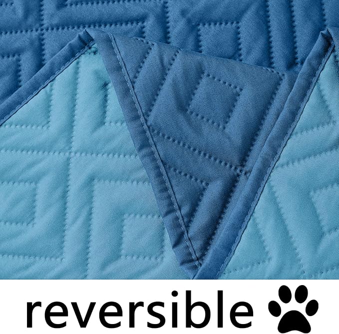 hyha Waterproof Dog Blanket, Soft Dog Bed Cover Pet Blankets, Waterproof Sofa Couch Cover for Dogs Washable, Reversible Pet Couch Covers for Sofa Furniture (68x82 Inch, Navy Blue/Blue)