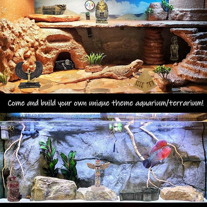 Rome Trevi Fountain Fish Tank Decor Decorations Reptile Turtle Lizard Spider Tanks Terrarium Building Décor Ornament