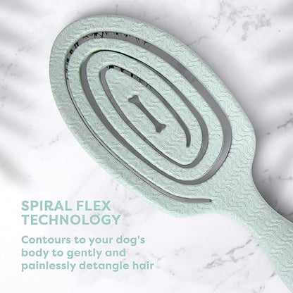 BioSilk for Dogs Eco-Friendly Boar Hair Bristle Brush in Mint Green | Easy to Hold Ergonomic Handle Dog Brush for Shedding | Best Pet Brush for Dog Grooming - 48 Pack