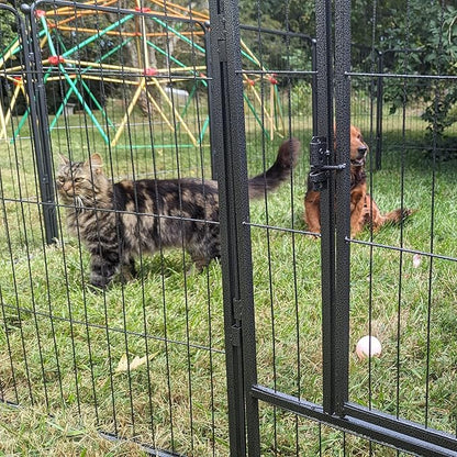 Dog Playpen, Dog Fences for The Yard, Portable Outdoor Dog Playpen for Large/Medium/Small Dogs, Foldable Metal Dog playpen, with Doors (8 Panels, 24")