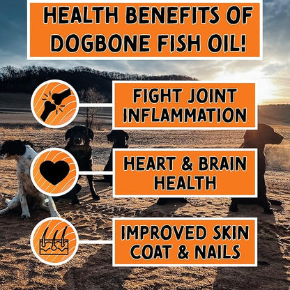 DogBone Fish Oil for Dogs 32 oz | Salmon Oil | Dog Fish Oil | Omega 3 | Dog Joint Supplement | Pet Vitamins and Supplements | Wild Alaskan Salmon Oil for Skin and Coat