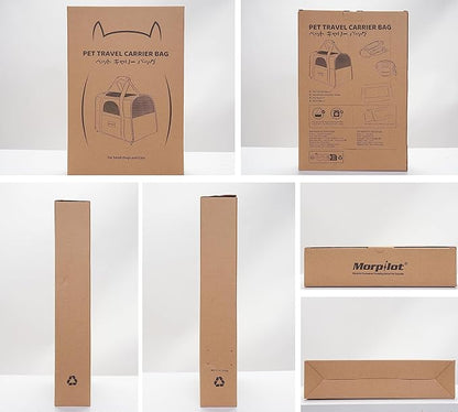 Morpilot Pet Carrier Bag, Portable Cat Carrier Bag Top Opening, Removable Mat and Breathable Mesh, Foldable Cat Carrier Transport Bag for Dogs and Cats, with Shoulder Strap and Pet Bowl Gray