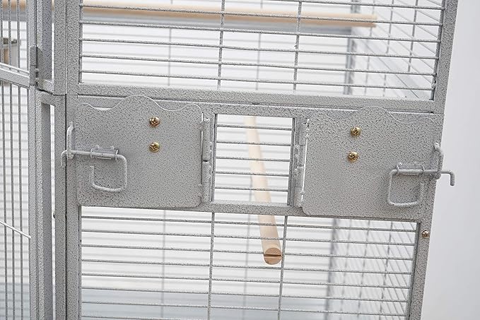 Seny Corner Bird Cage for Cockatiel Parakeet Black and White New (White)