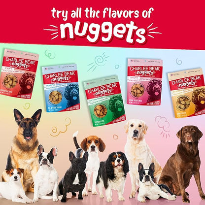 Charlee Bear Nuggets Healthy Dog Treats with Probiotics and Antioxidants to Support Digestion, Immunity, Skin and Coat, 6oz Bags (5), Made USA